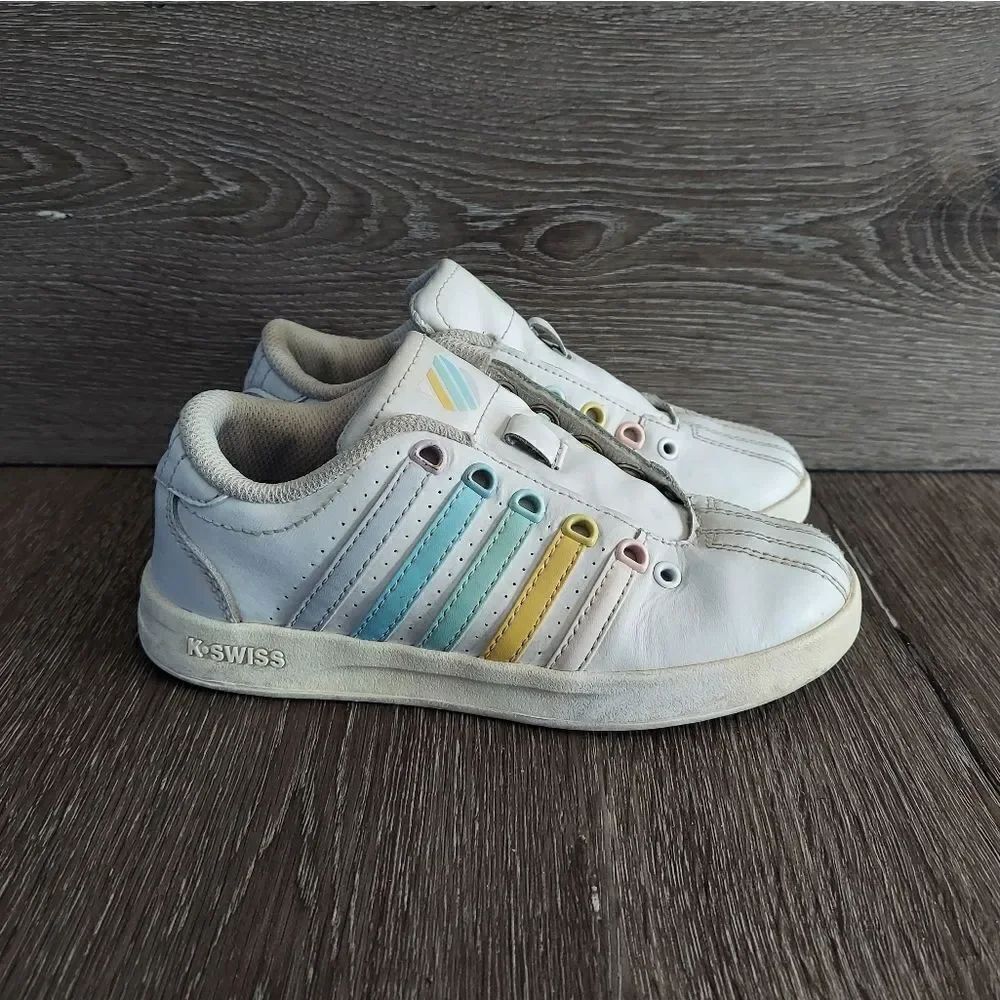 K-Swiss Pastel Stripe Lace Up Sneaker Size 13
